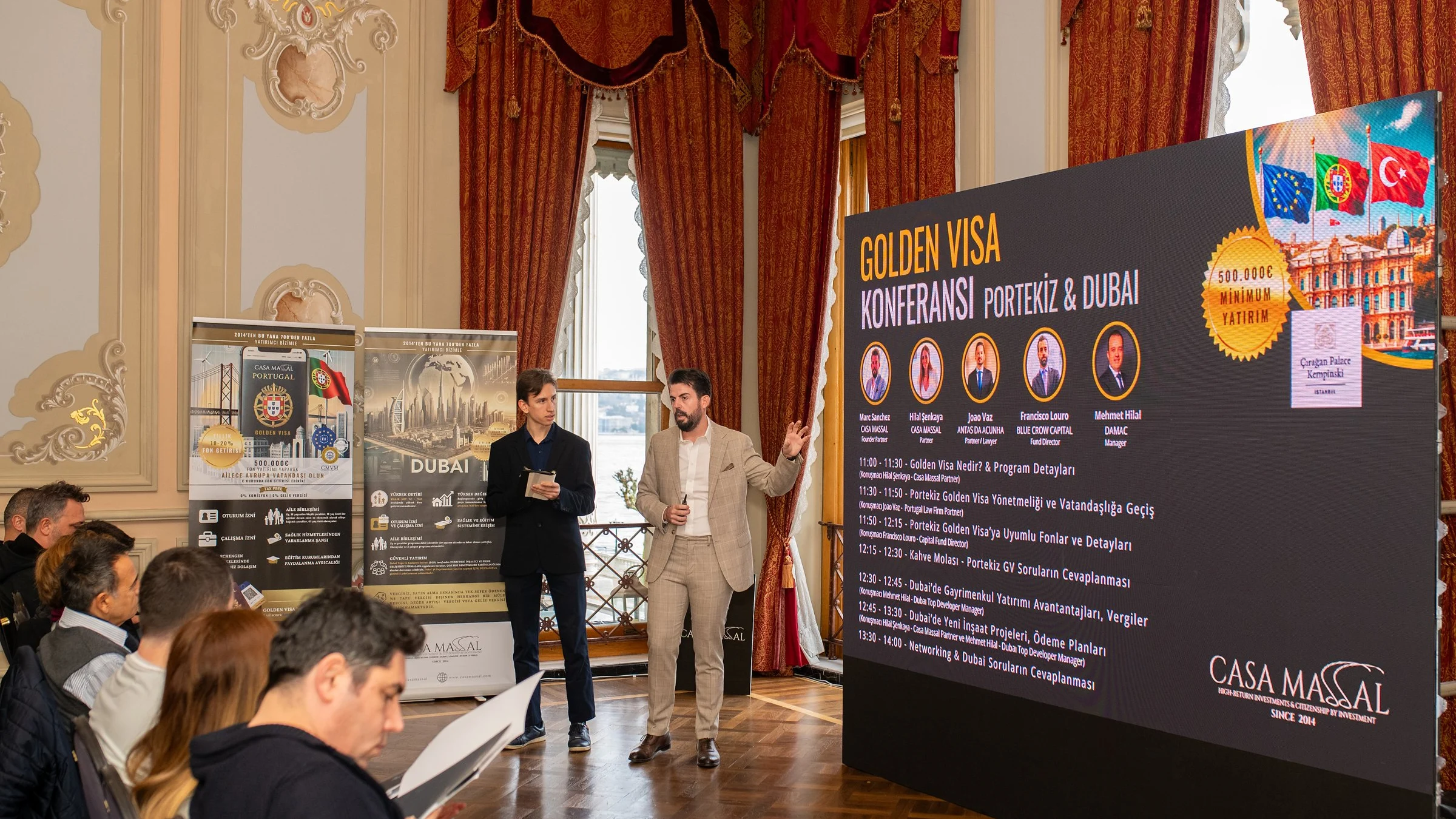 Casa Massal Golden Visa konferansında Portekiz ve Dubai programlarının anlatıldığı oturum